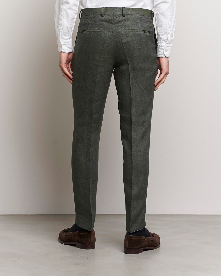 Mies | Housut | Oscar Jacobson | Denz Linen Trousers Green