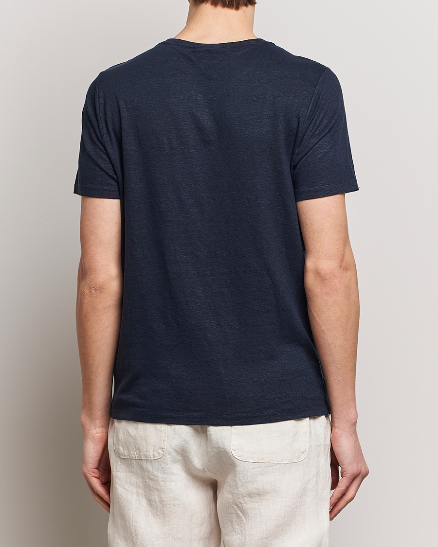 Mies | T-paidat | Oscar Jacobson | Kyran Linen T-Shirt Navy