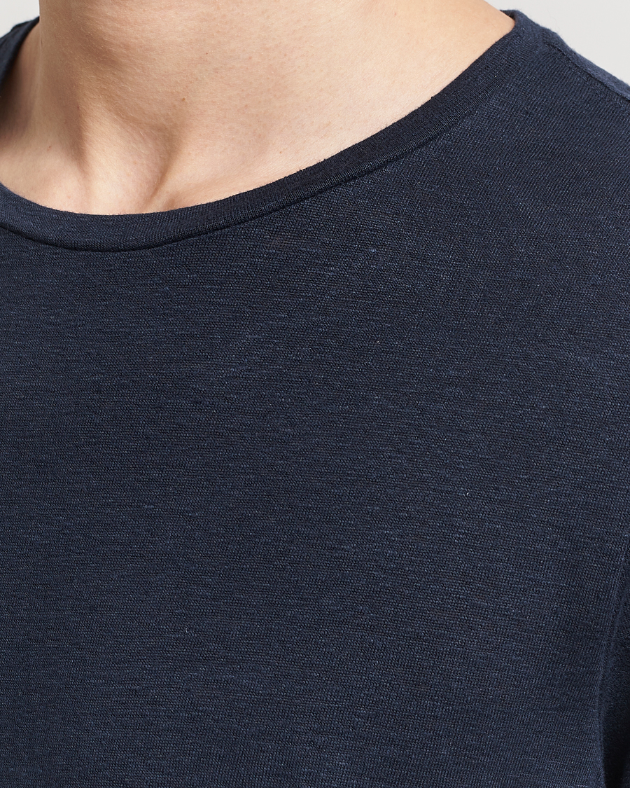 Mies | T-paidat | Oscar Jacobson | Kyran Linen T-Shirt Navy