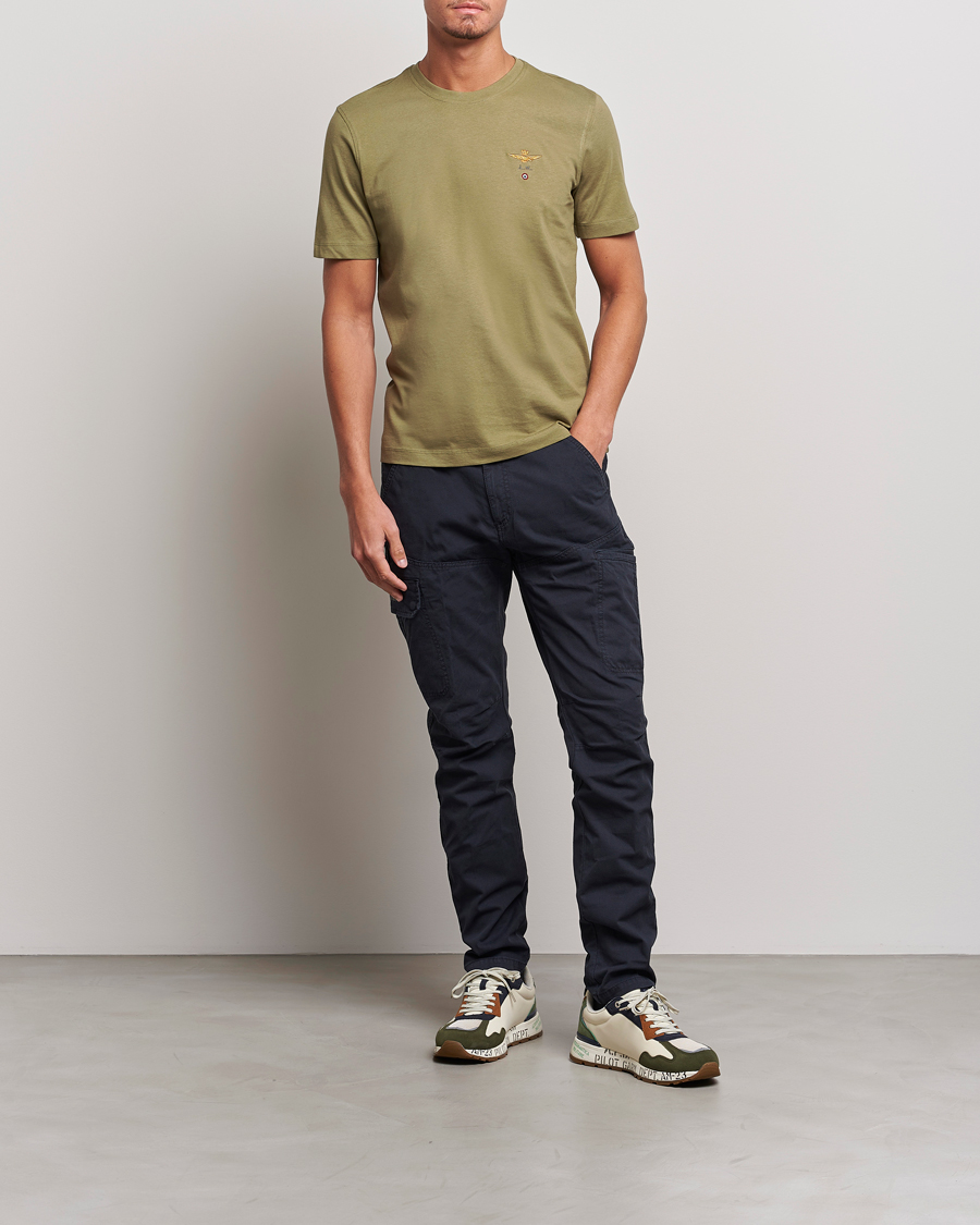Mies | T-paidat | Aeronautica Militare | TS1580 Crew Neck Tee Green