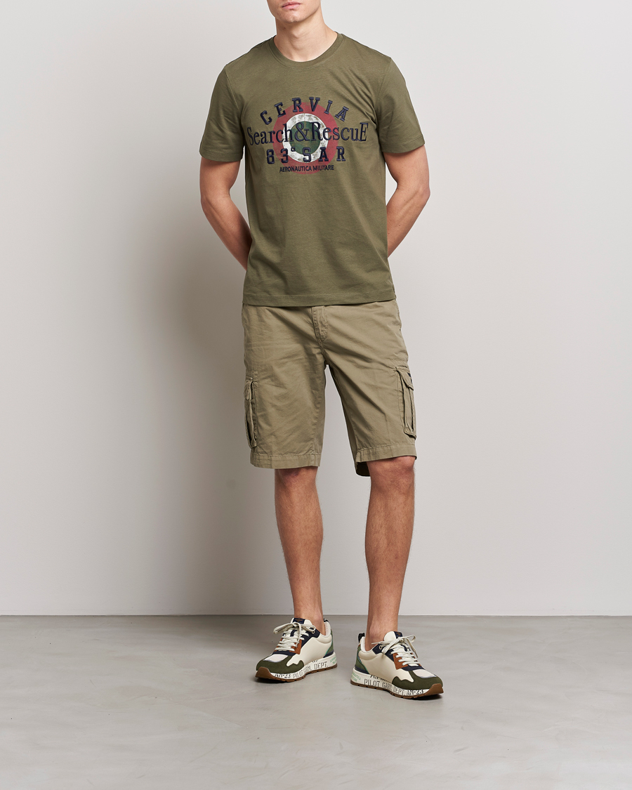 Mies | Shortsit | Aeronautica Militare | BE066 Cargo Shorts Green