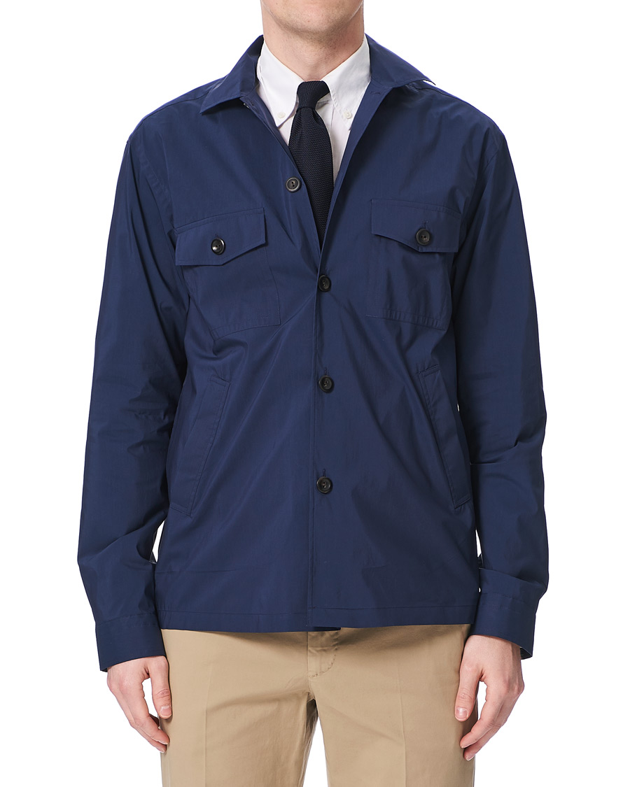 Mies | Kauluspaidat | Eton | Cotton/Nylon Overshirt Navy