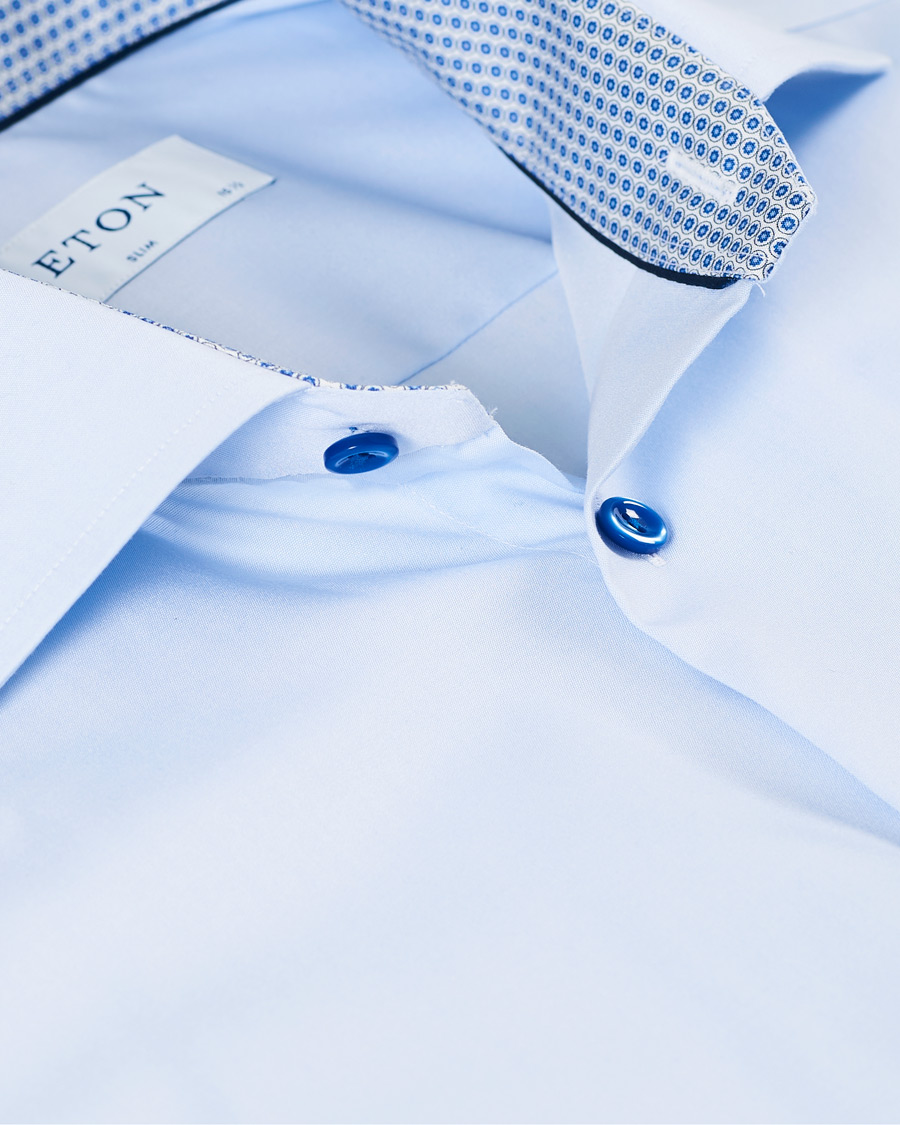 Mies | Kauluspaidat | Eton | Slim Fit Contrast Cut Away Shirt Blue