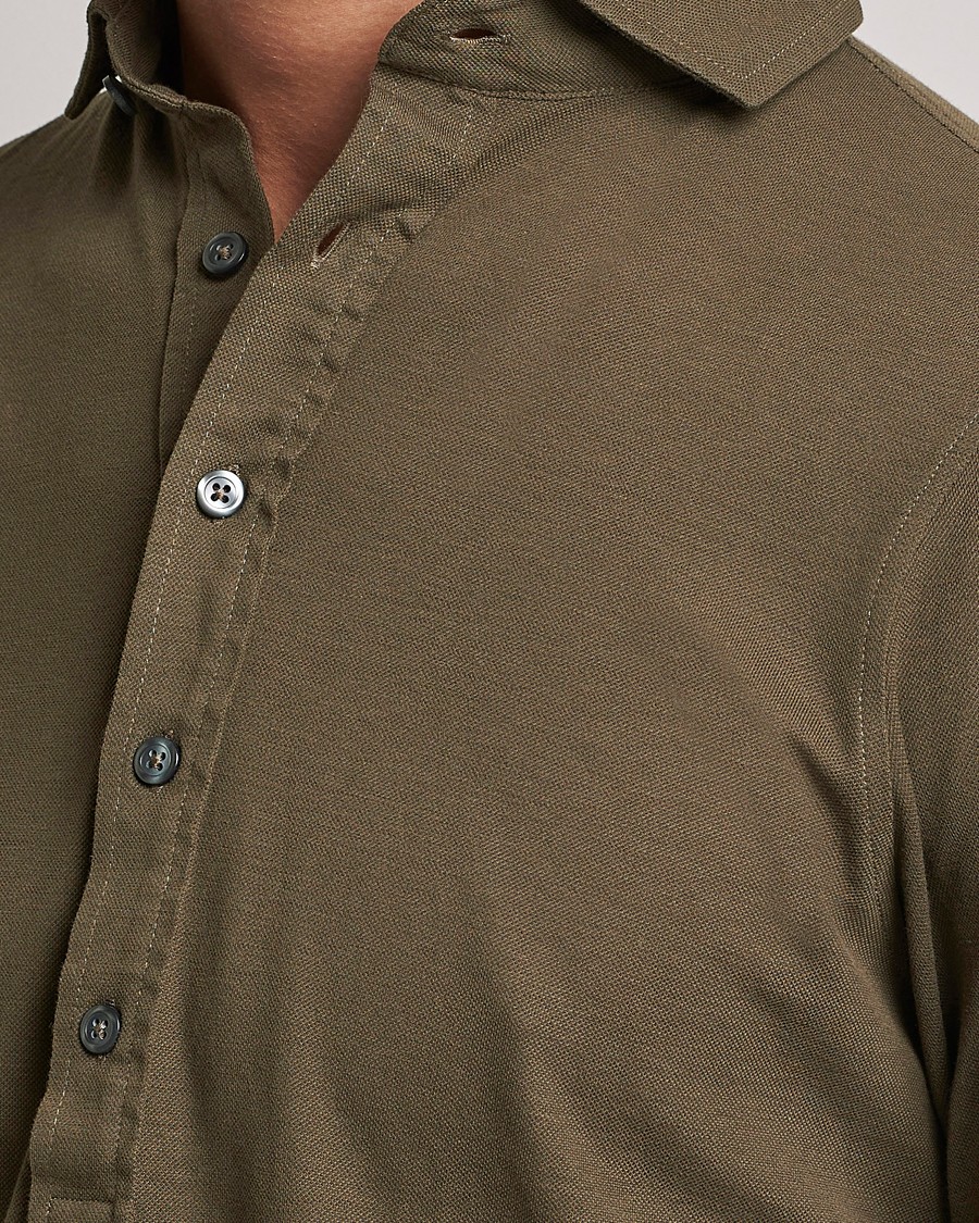 Mies | Kauluspaidat | Gran Sasso | Popover Shirt Dark Brown