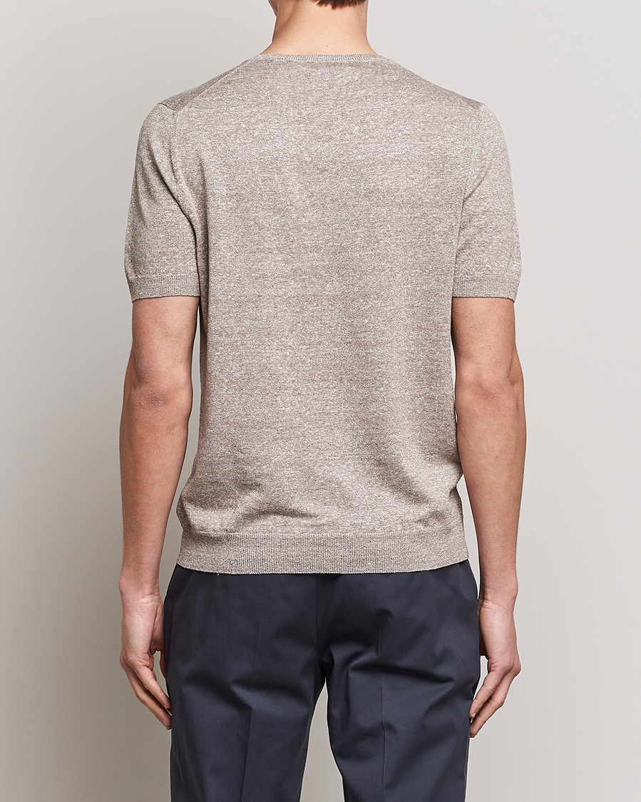 Mies | T-paidat | Gran Sasso | Cotton/Linen Knitted Tee Beige