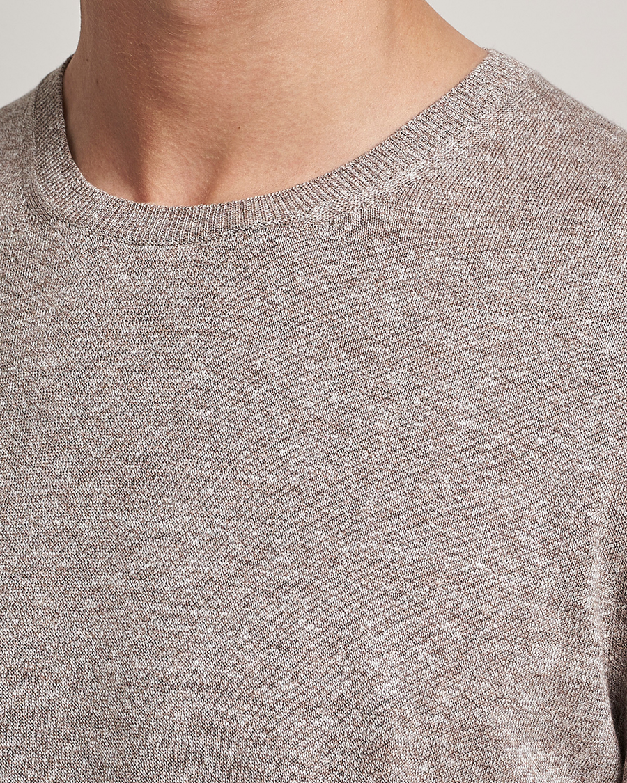 Mies | T-paidat | Gran Sasso | Cotton/Linen Knitted Tee Beige