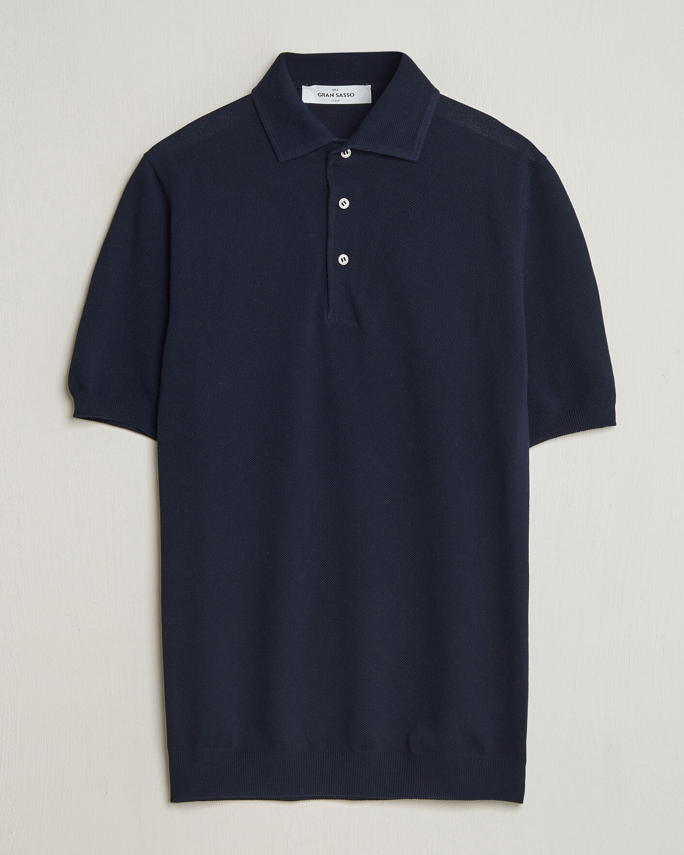Mies | Pikeet | Gran Sasso | Structured Cotton Polo Navy
