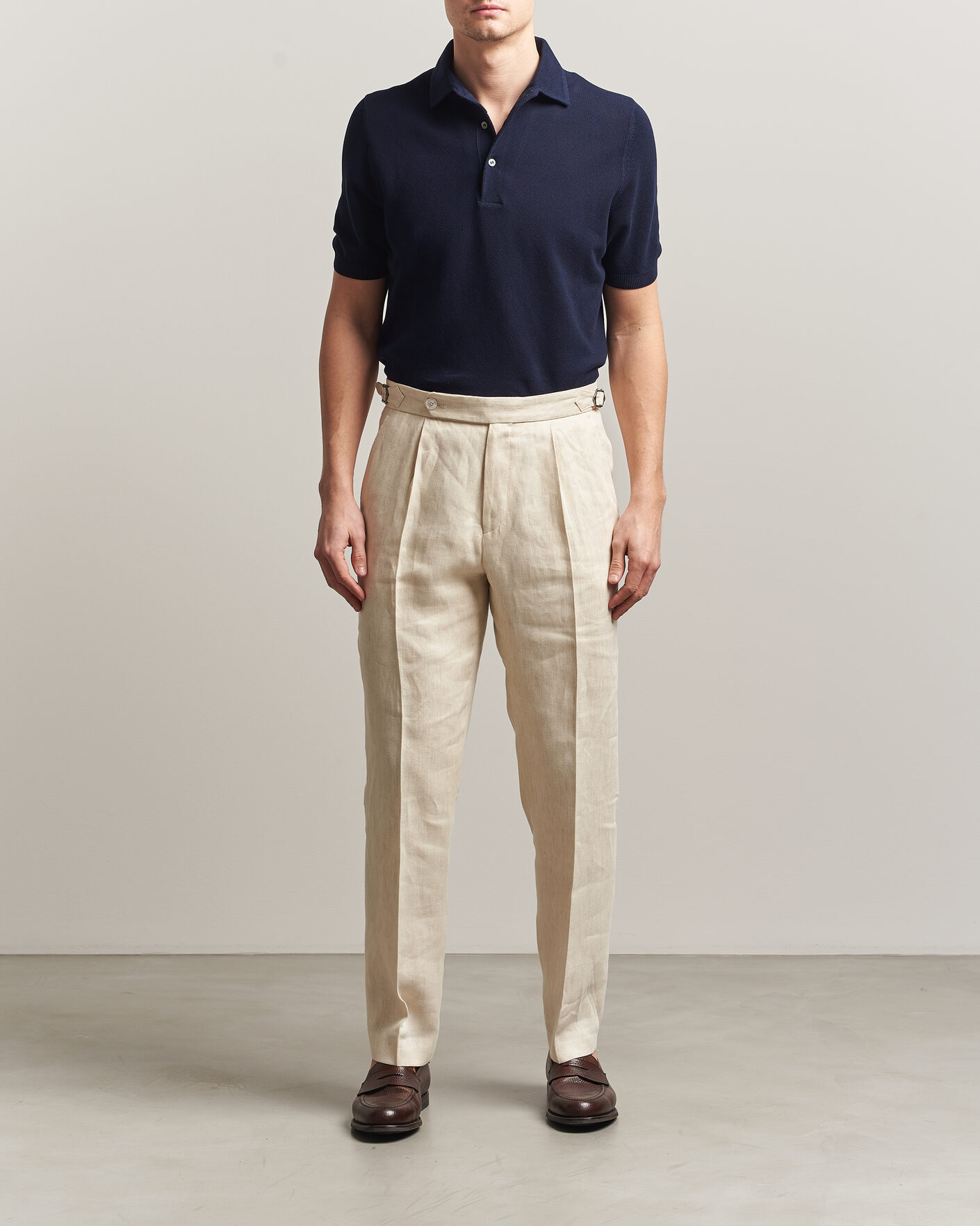 Mies | Pikeet | Gran Sasso | Structured Cotton Polo Navy