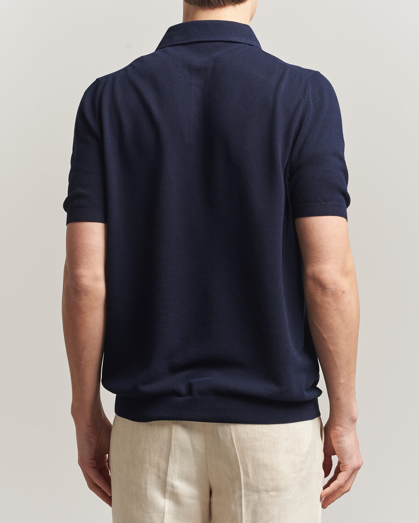 Mies | Pikeet | Gran Sasso | Structured Cotton Polo Navy