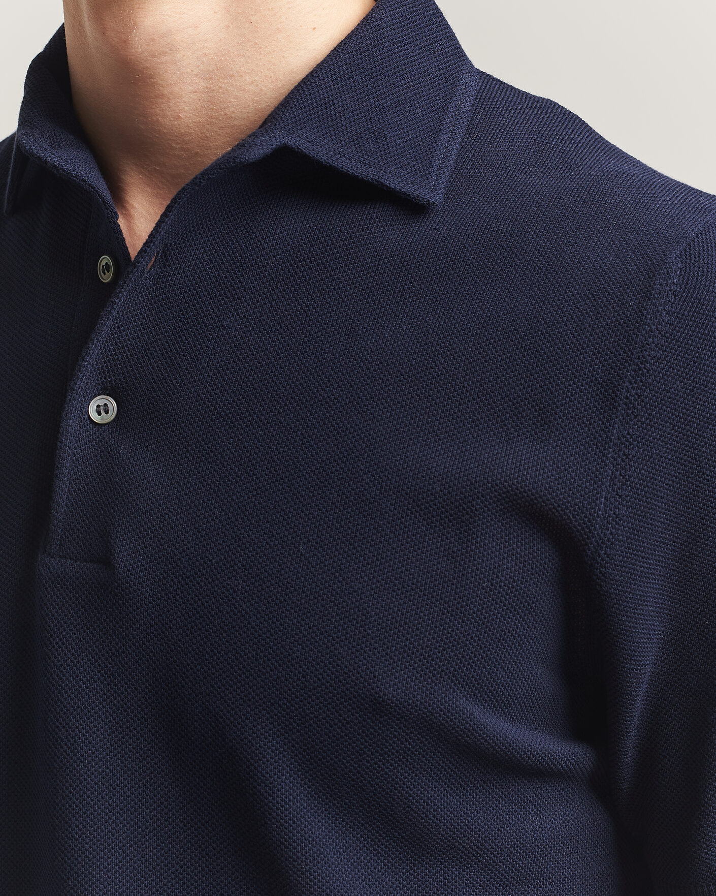 Mies | Pikeet | Gran Sasso | Structured Cotton Polo Navy