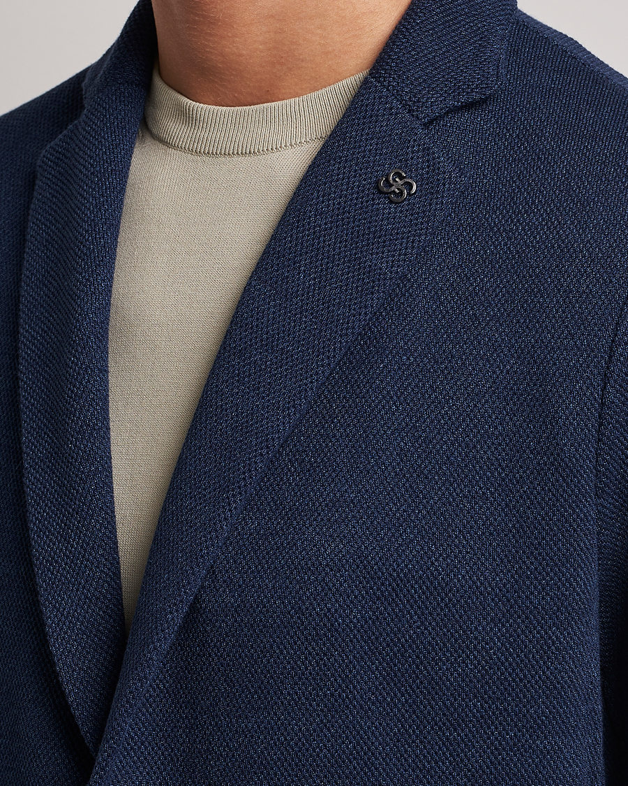 Mies | Pikkutakit | Gran Sasso | Structured Cotton/Linen Blazer Navy