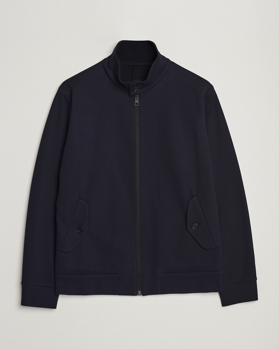 Mies | Takit | Harris Wharf London | Loro Piana Cavalry Twill Harrington Jacket Dark Blue