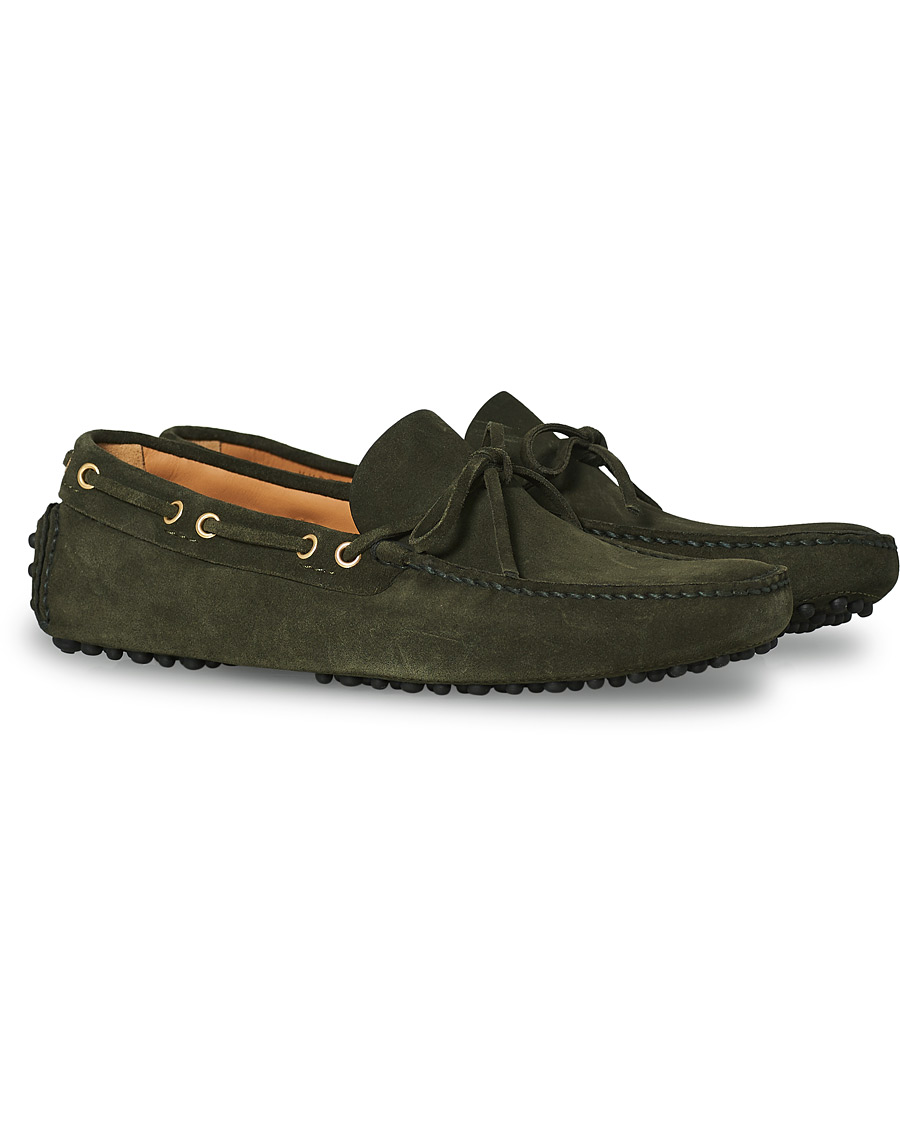 Mies | Car Shoe Driver Moccasin Dark Green Suede | Car Shoe | Driver Moccasin Dark Green Suede