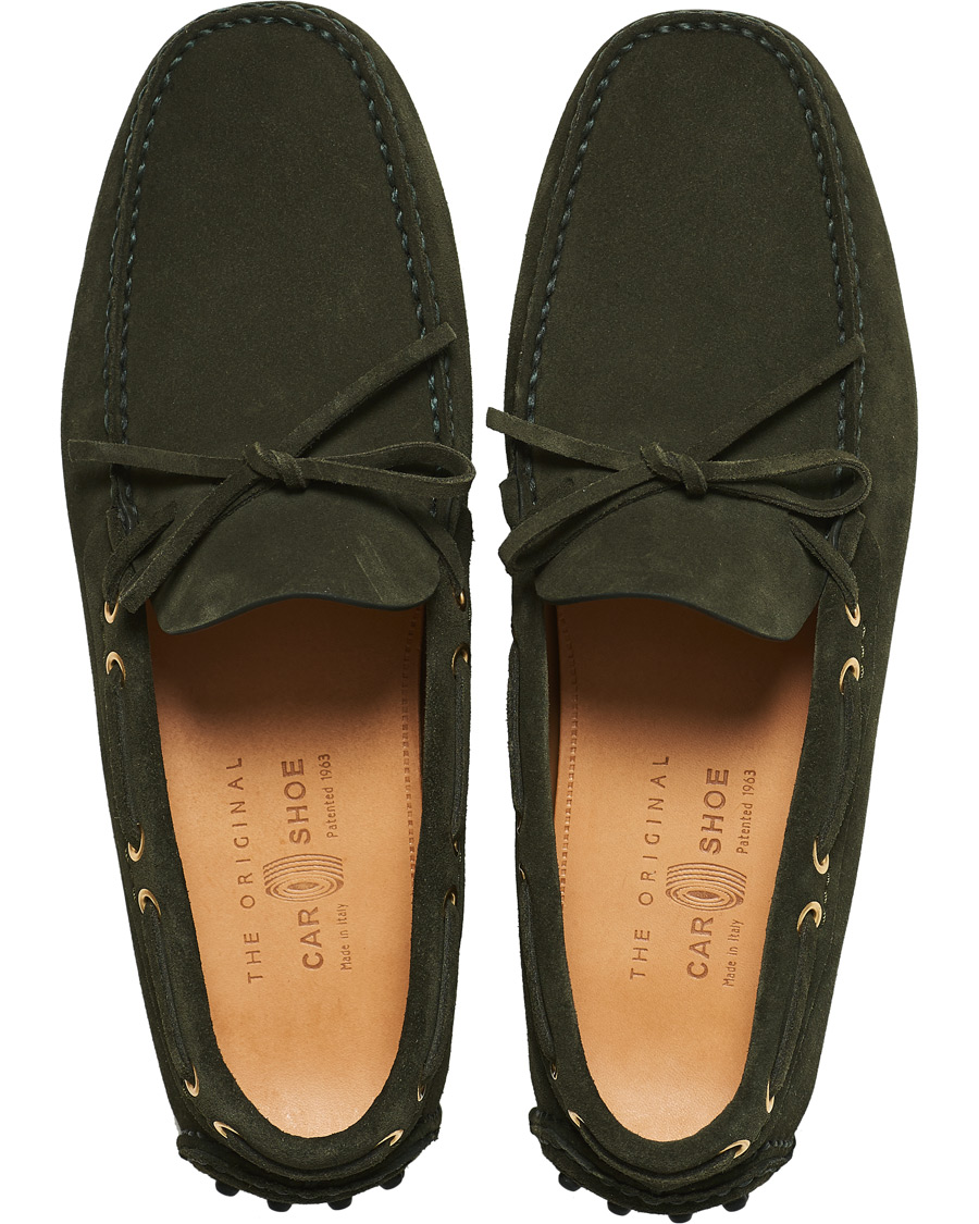 Mies | Car Shoe Driver Moccasin Dark Green Suede | Car Shoe | Driver Moccasin Dark Green Suede