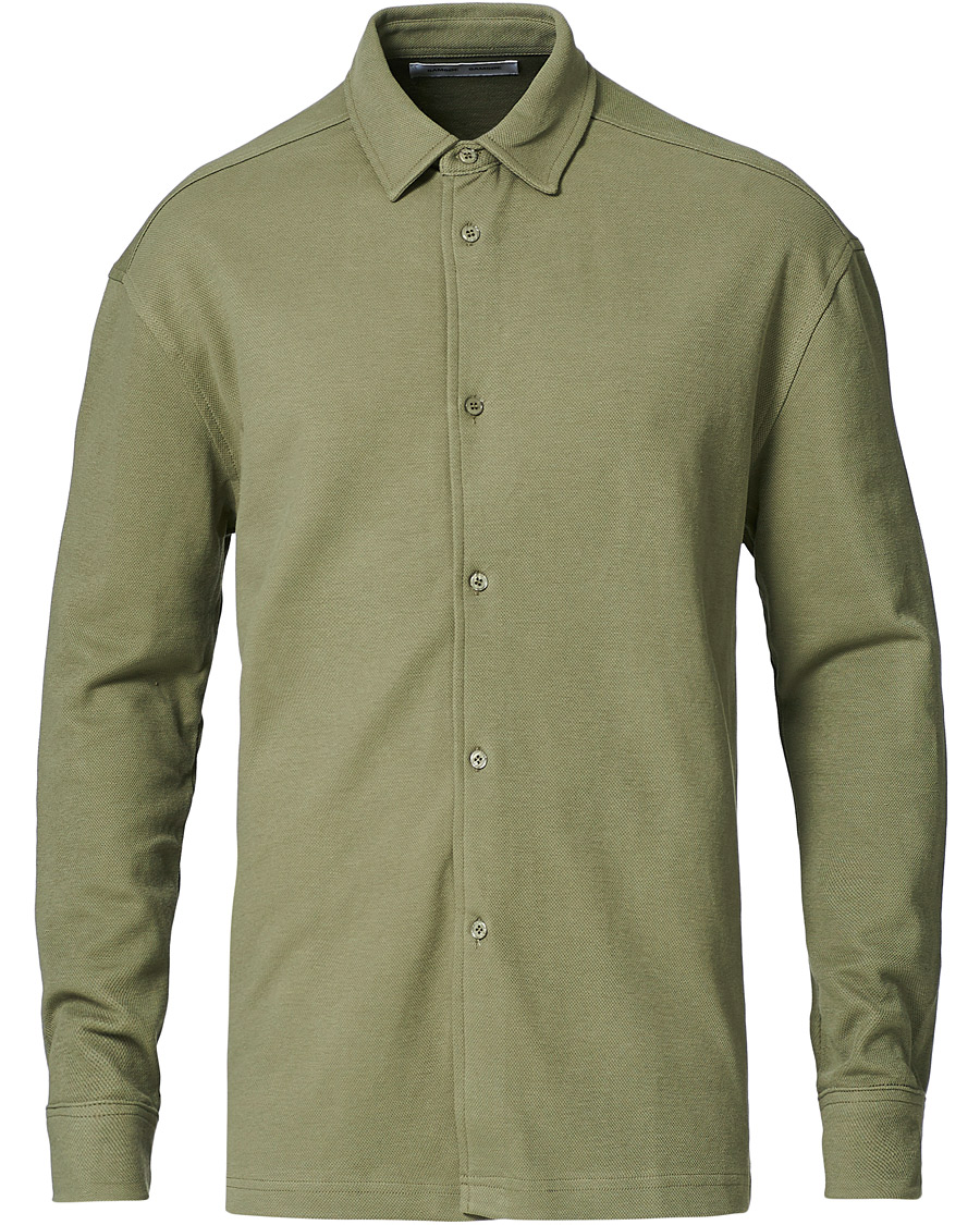 Mies | Puserot | Samsøe Samsøe | Samsøe & Samsøe Abuto Cotton Piquet Shirt Deep Lichen Green