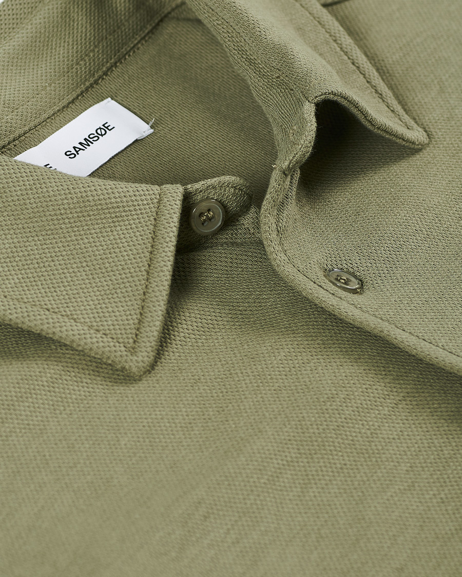 Mies | Puserot | Samsøe Samsøe | Samsøe & Samsøe Abuto Cotton Piquet Shirt Deep Lichen Green