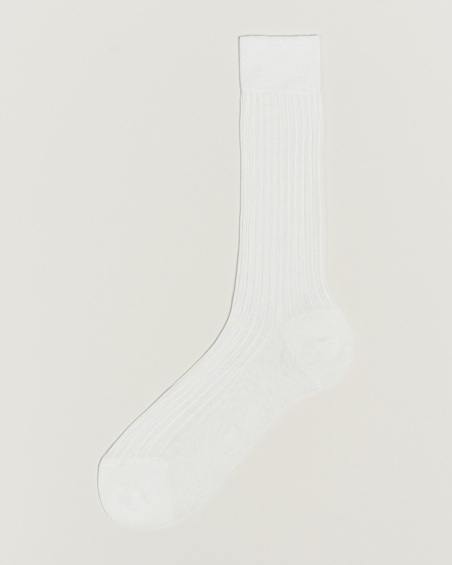 Mies | Alusvaatteet | Bresciani | Cotton Ribbed Short Socks White