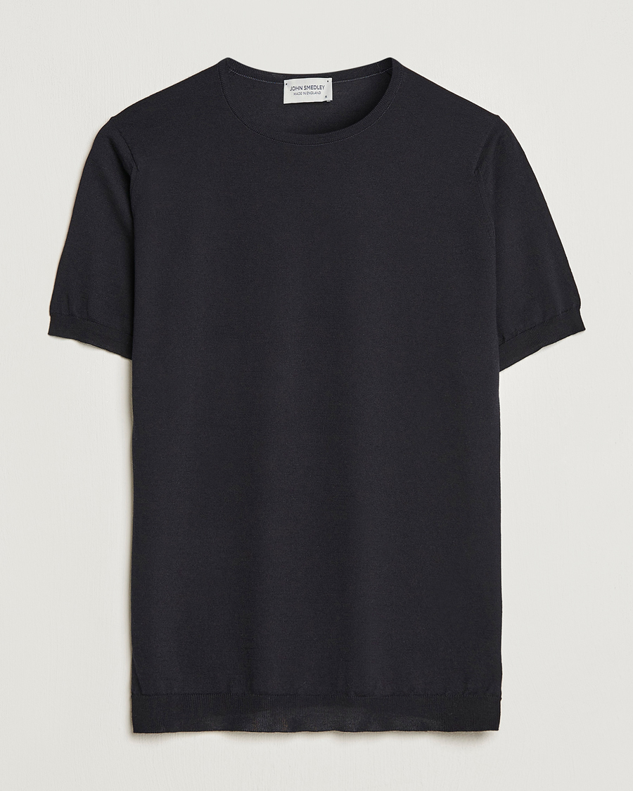 Mies | T-paidat | John Smedley | Belden Wool/Cotton T-Shirt Navy