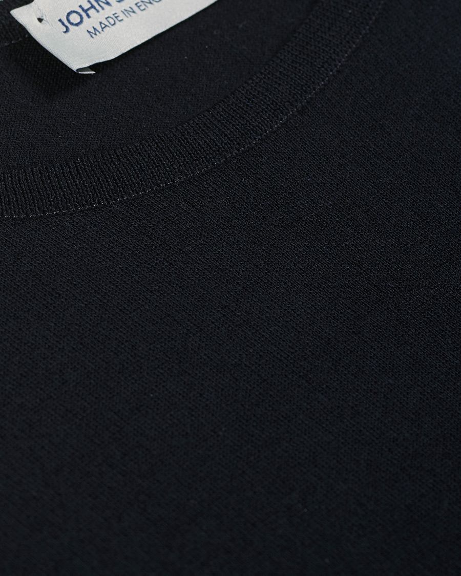 Mies | T-paidat | John Smedley | Belden Wool/Cotton T-Shirt Navy