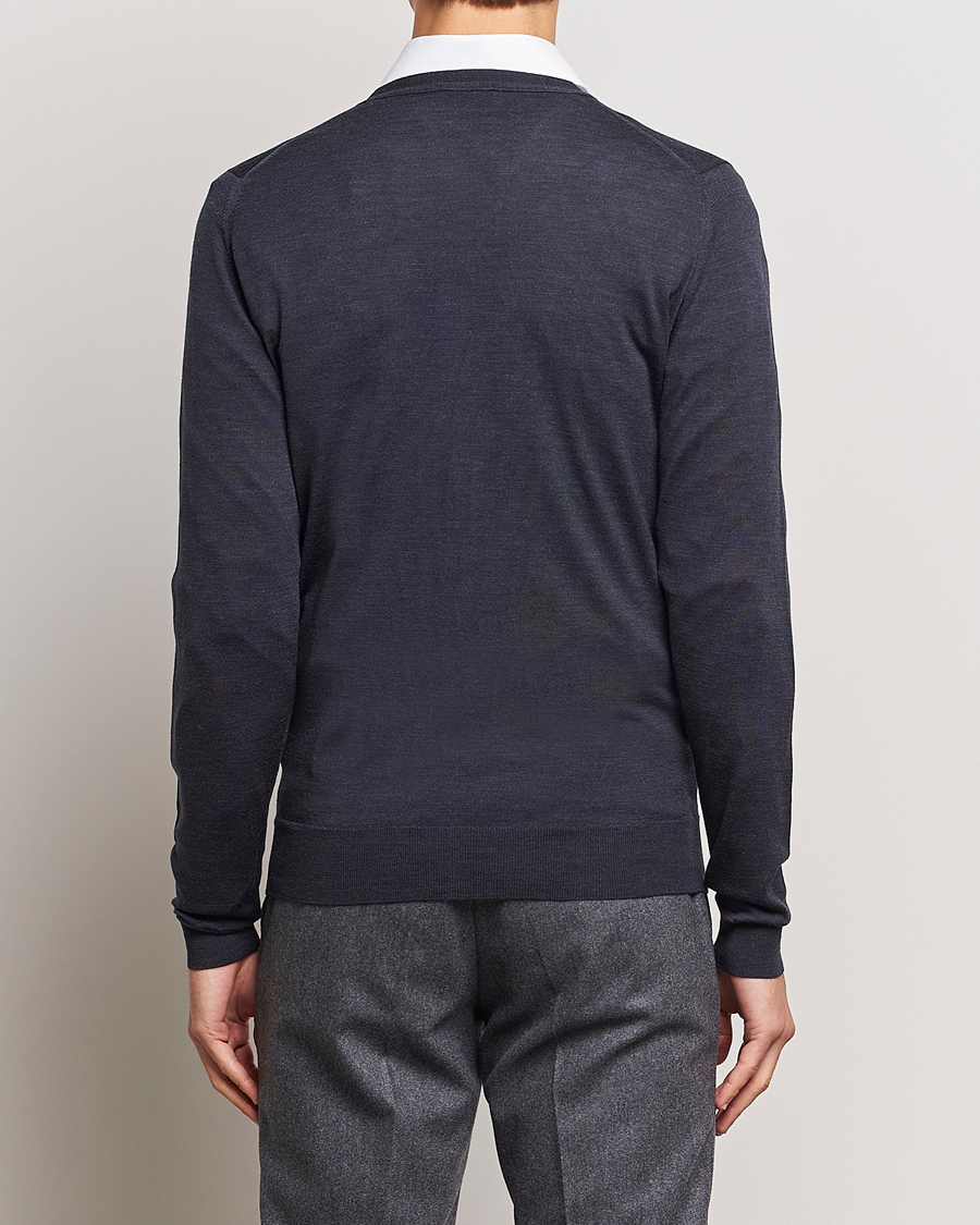 Mies | Puserot | John Smedley | Petworth Extra Fine Merino Cardigan Hepburn Smoke
