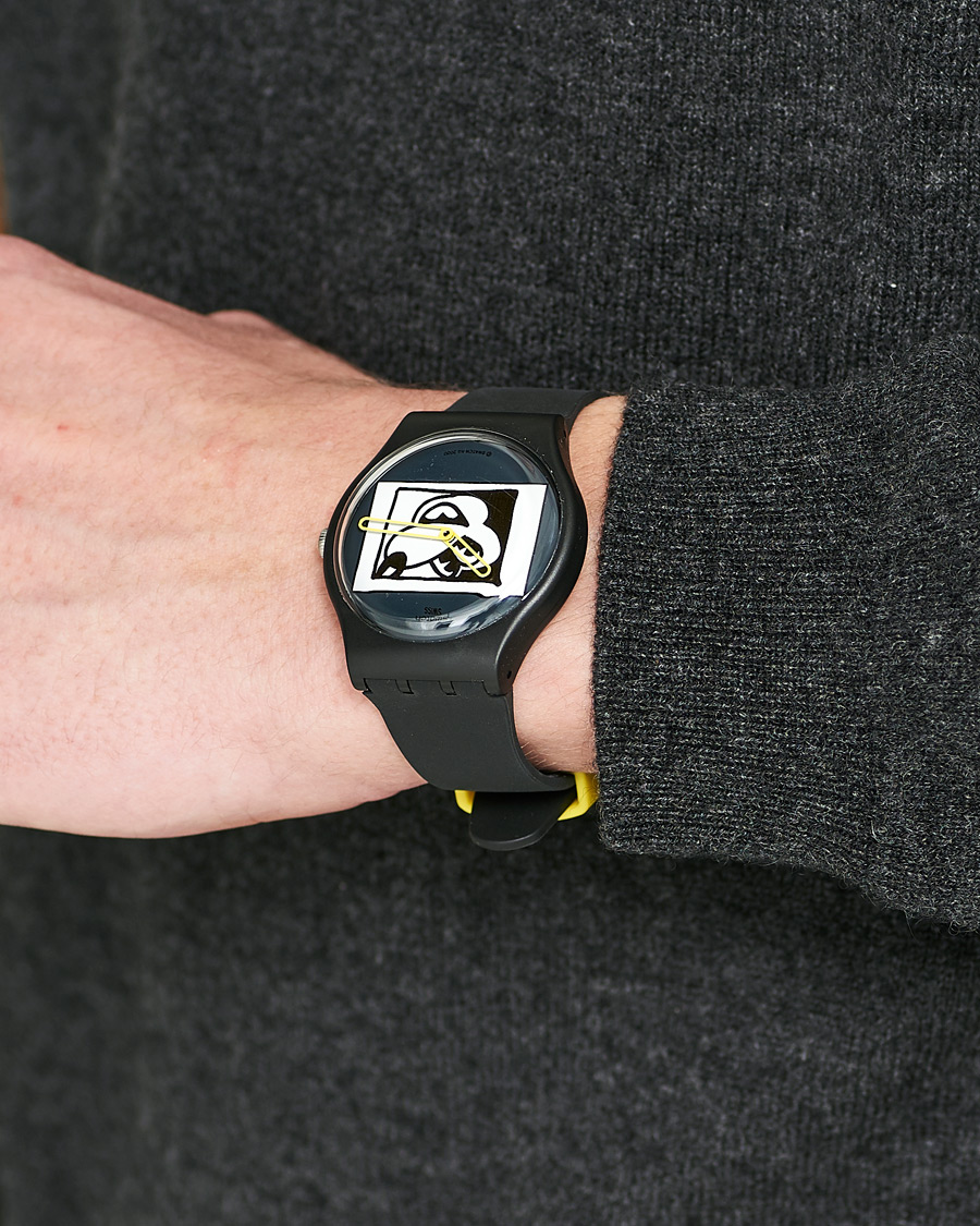 Mies | Alennusmyynti kellot | Swatch | x Keith Haring Mickey Blanc sur Noir