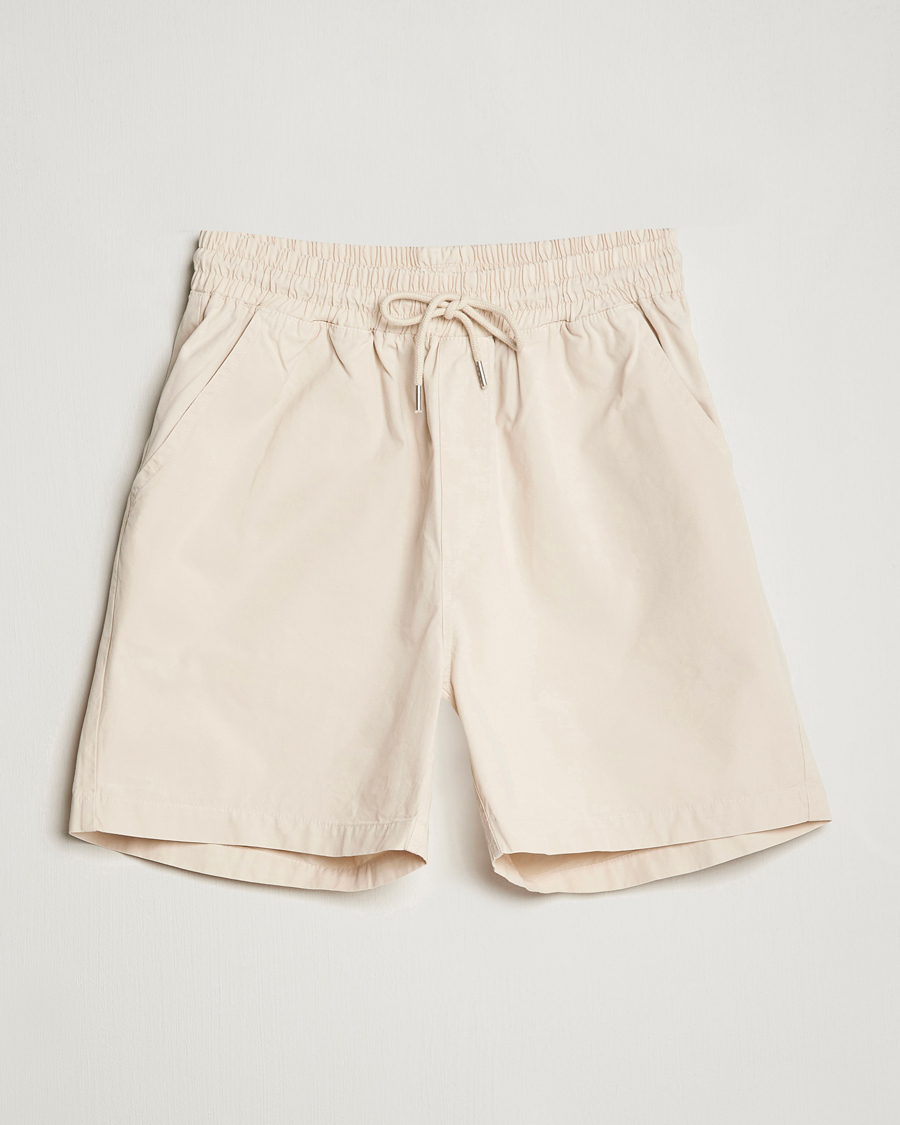 Mies | Kurenauha-shortsit | Colorful Standard | Classic Organic Twill Drawstring Shorts Ivory White