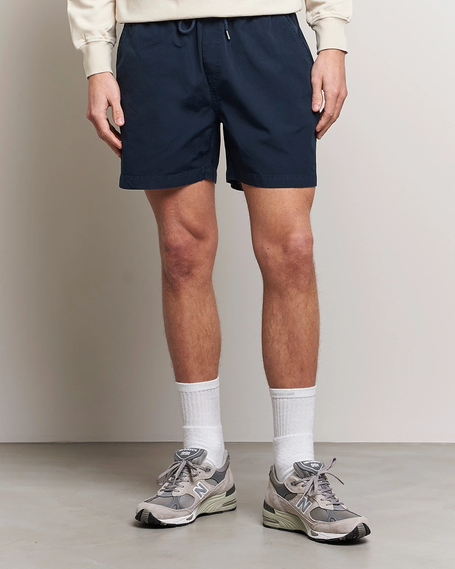 Mies | Kurenauha-shortsit | Colorful Standard | Classic Organic Twill Drawstring Shorts Navy Blue