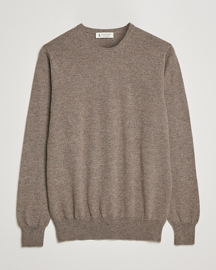 Mies | Puserot | Piacenza Cashmere | Cashmere Crew Neck Sweater Brown