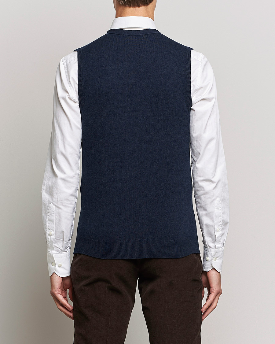 Mies | Puserot | Piacenza Cashmere | Cashmere Sleeveless Cardigan Navy