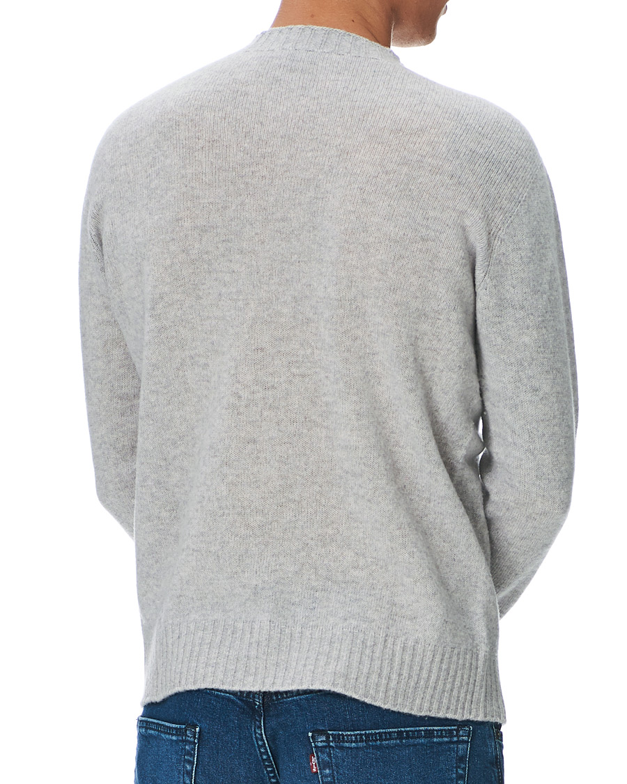 Mies | Puserot | Altea | Wool/Cashmere Crew Neck Sweater Light Grey