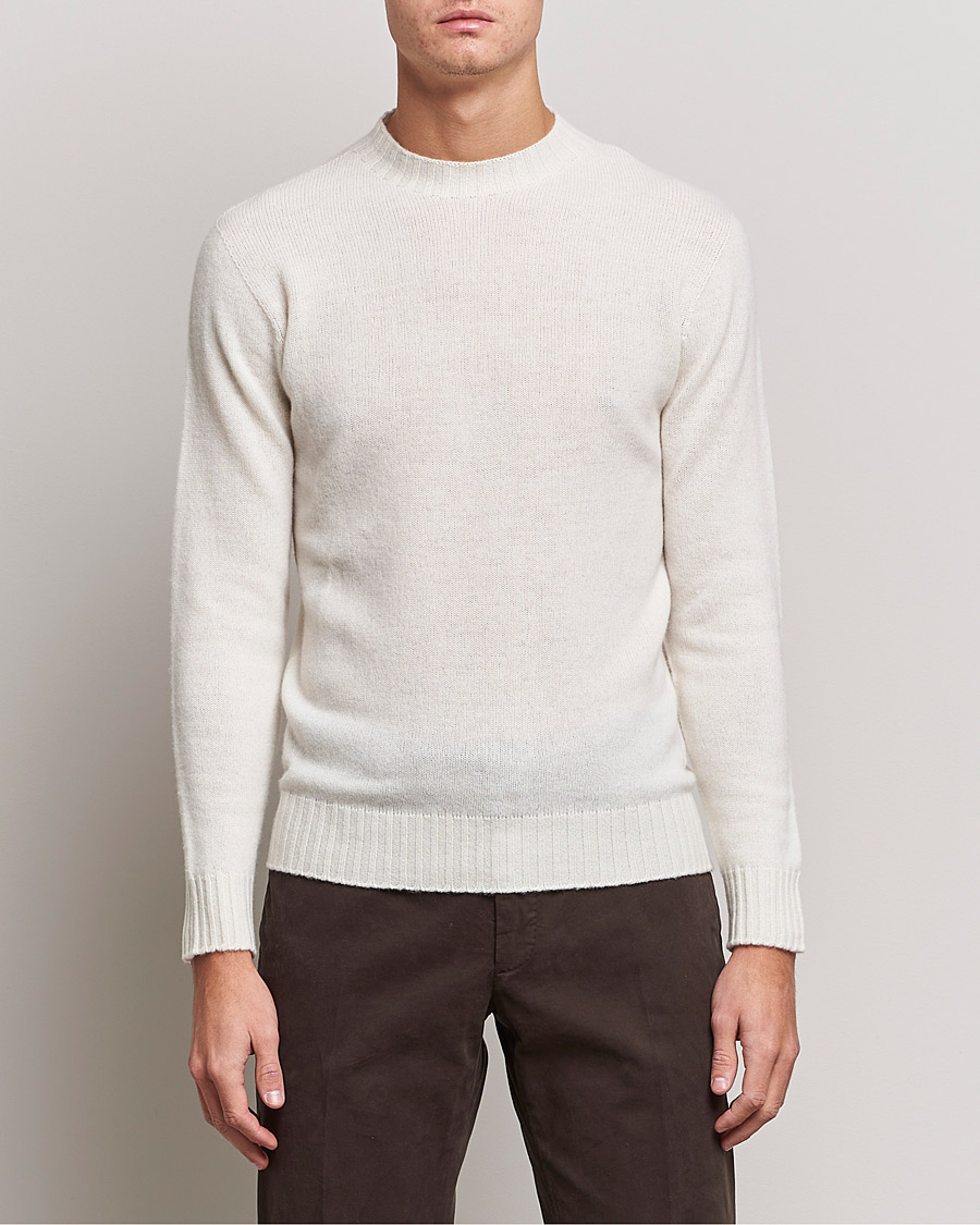Mies | Puserot | Altea | Wool/Cashmere Crew Neck Sweater Latte