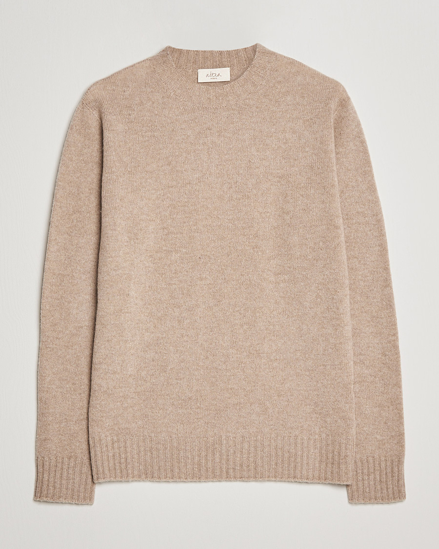 Miehet |  | Altea | Wool/Cashmere Cew Neck Sweater Beige