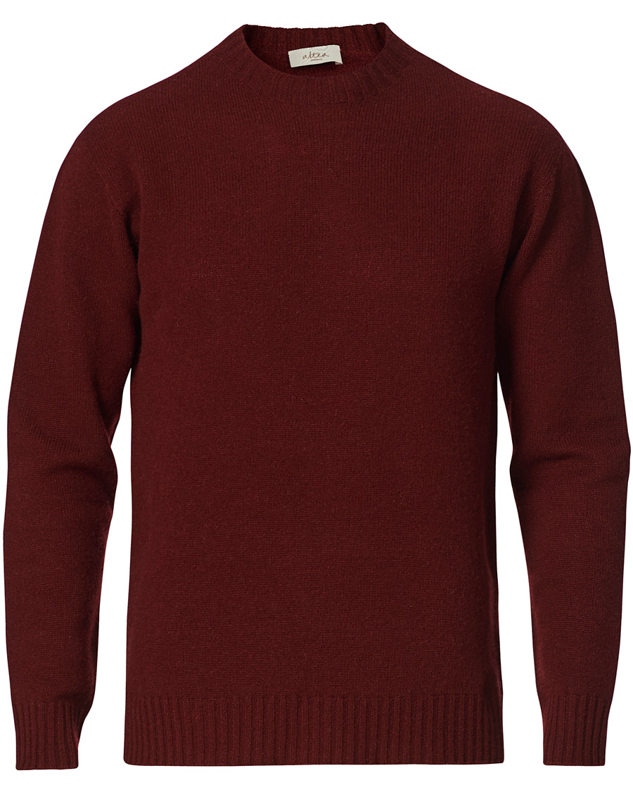 Mies | Puserot | Altea | Wool/Cashmere Crew Neck Sweater Burgundy