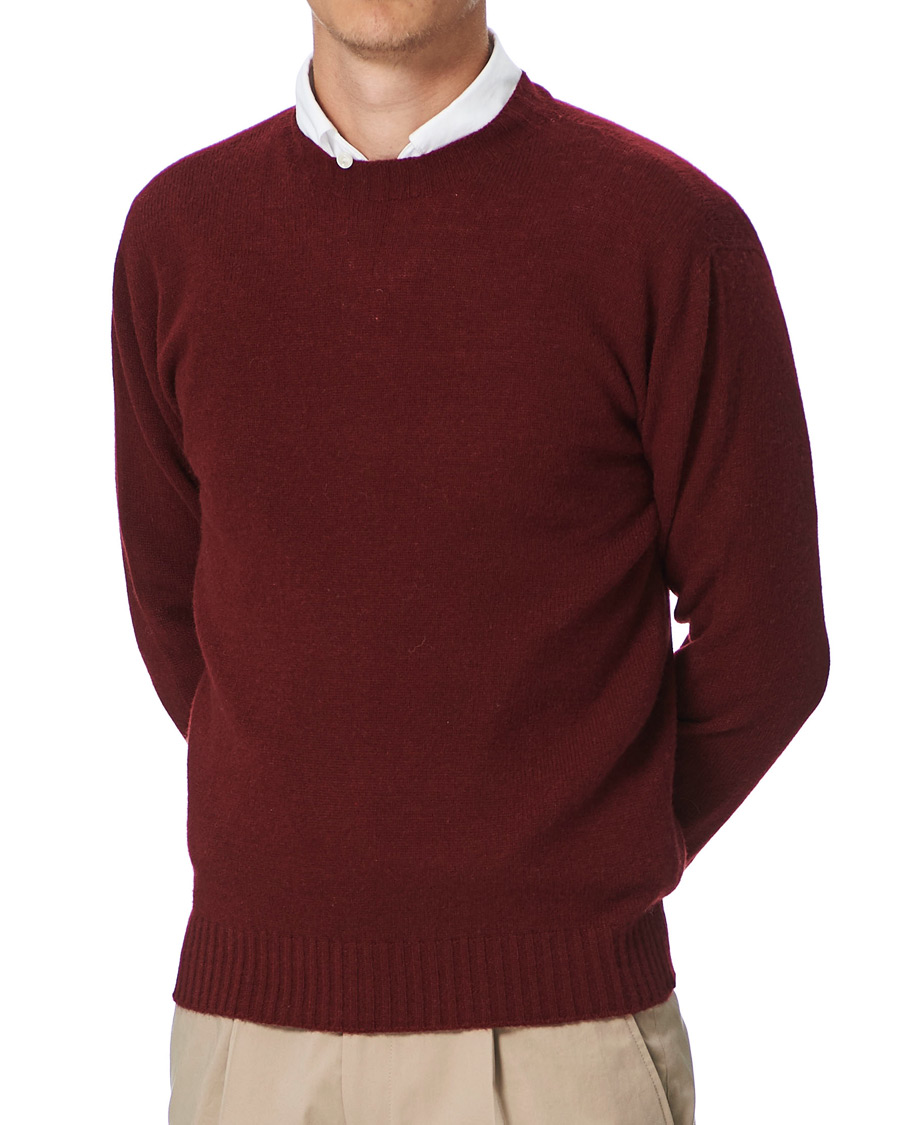 Mies | Italian Department | Altea | Wool/Cashmere Crew Neck Sweater Burgundy