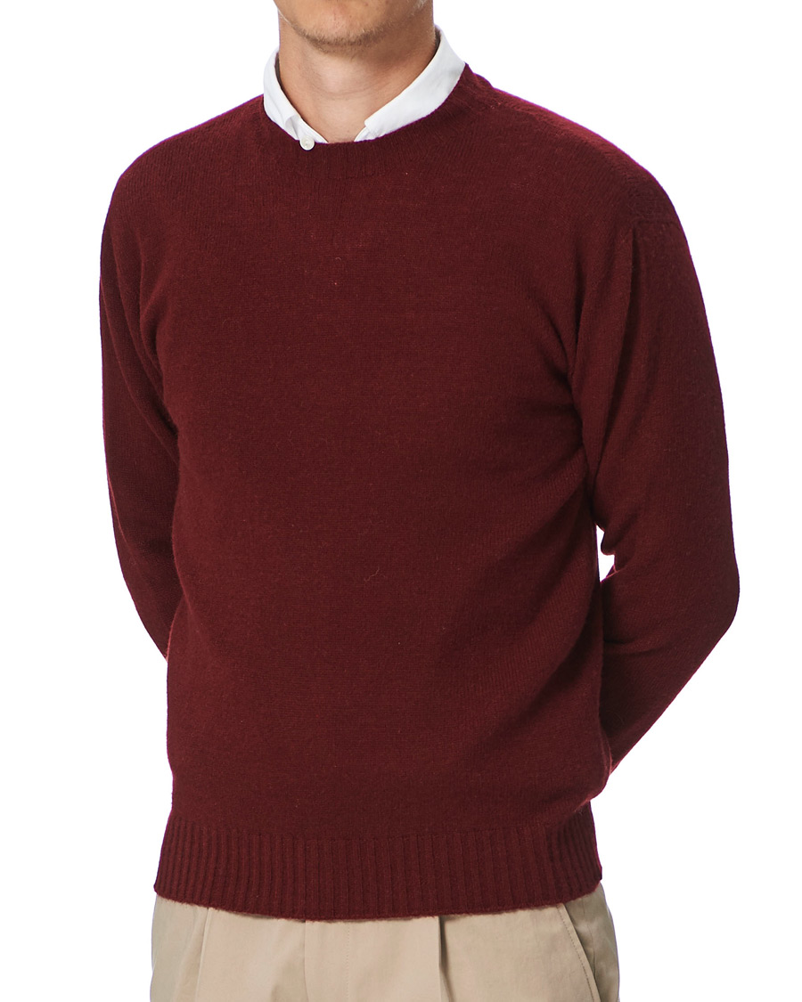Mies | Puserot | Altea | Wool/Cashmere Crew Neck Sweater Burgundy