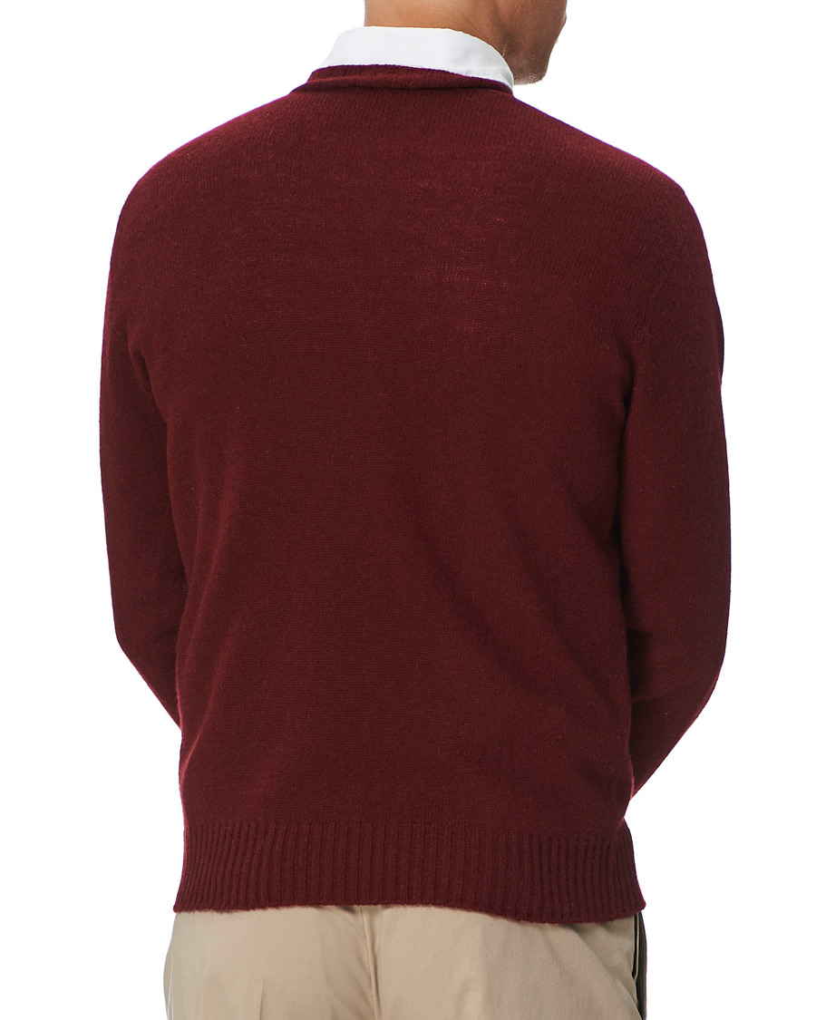 Mies | Puserot | Altea | Wool/Cashmere Crew Neck Sweater Burgundy