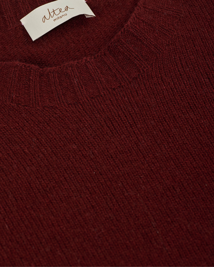 Mies | Puserot | Altea | Wool/Cashmere Crew Neck Sweater Burgundy