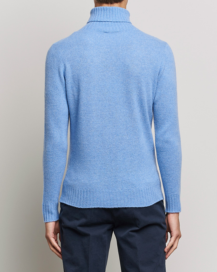 Mies | Puserot | Altea | Wool/Cashmere Turtleneck Sweater Light Blue