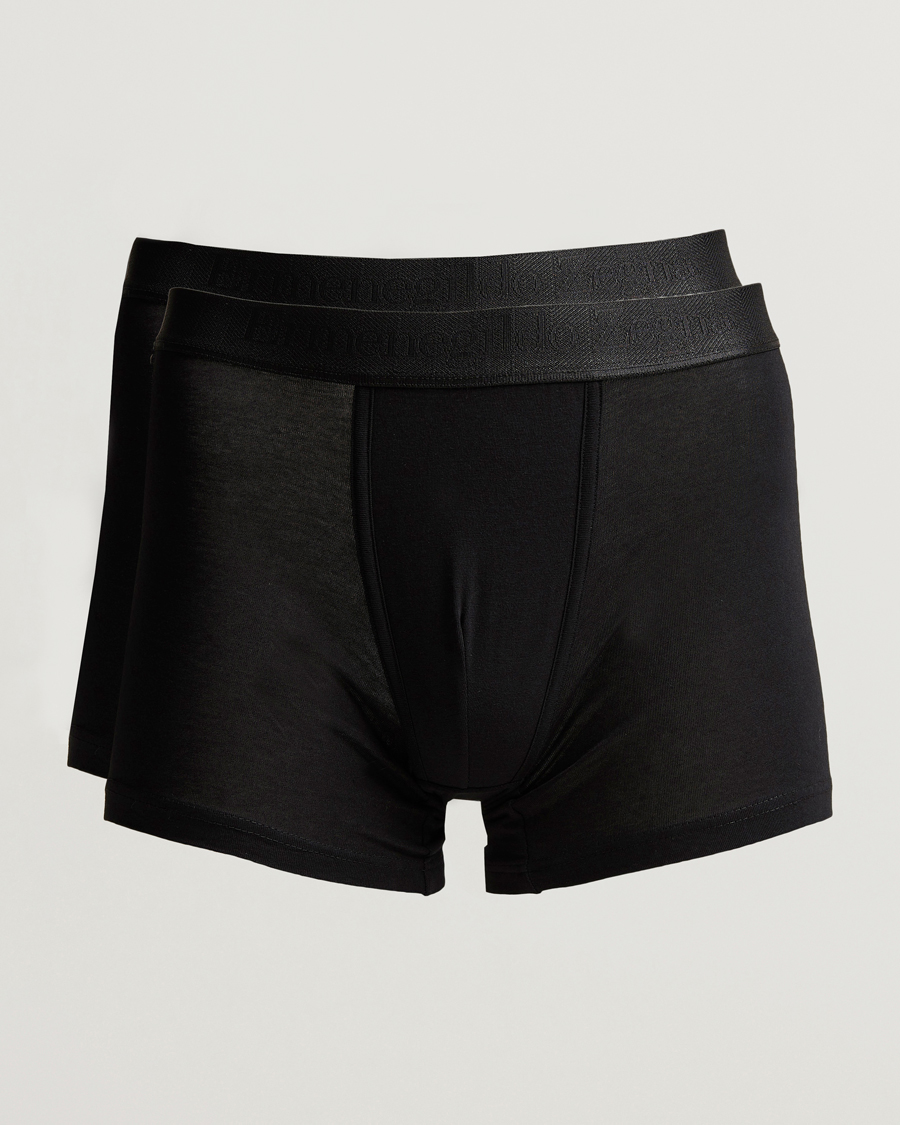 Mies | Alusvaatteet | Zegna | Cotton Stretch Boxer Bi-Pack Black
