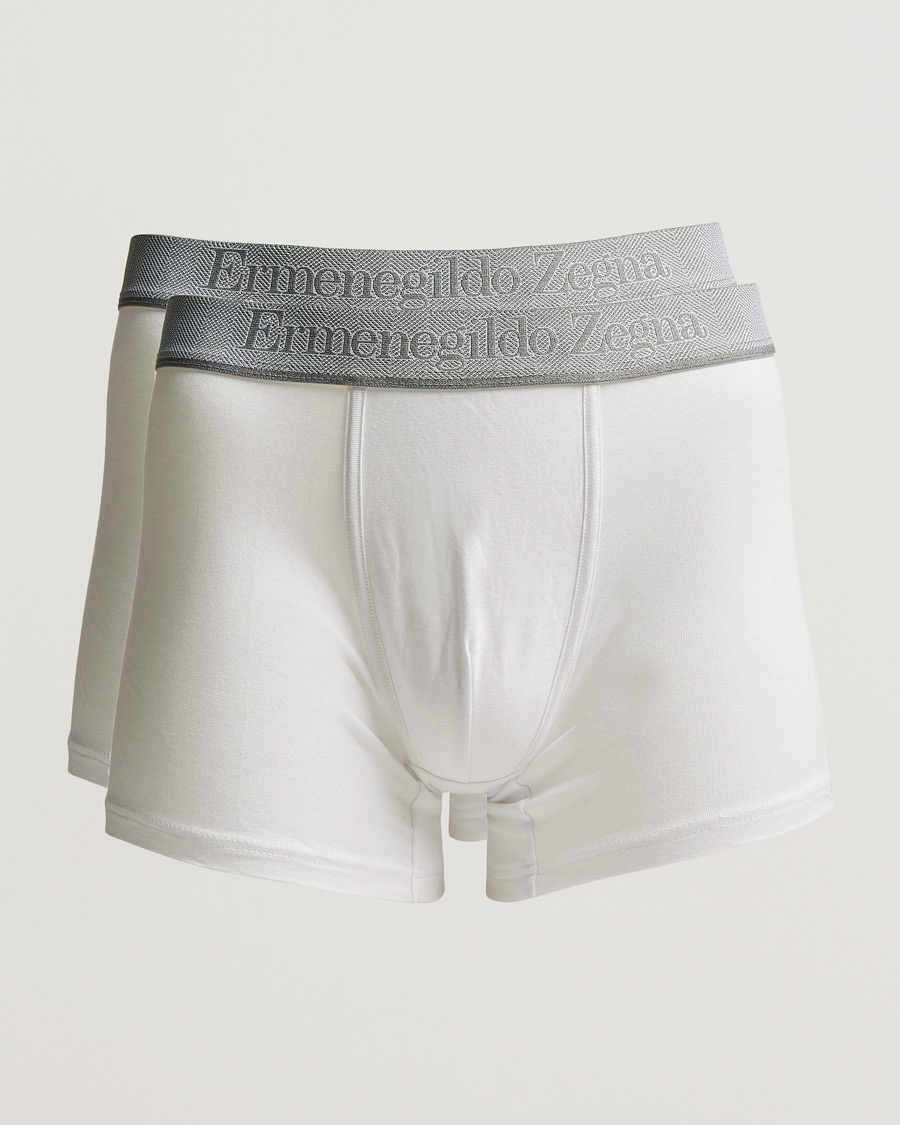 Mies | Alusvaatteet | Zegna | Cotton Stretch Boxer Bi-Pack White