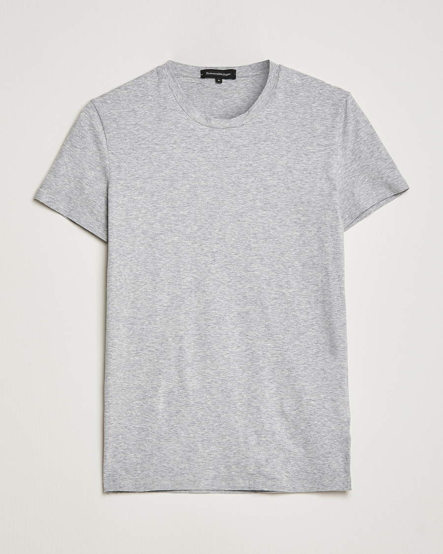 Miehet |  | Zegna | Cotton Stretch Crew Neck T-Shirt Grey Heather