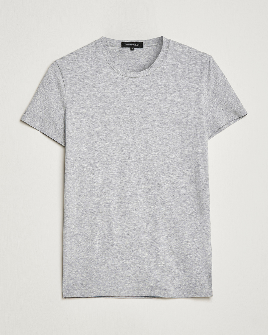 Mies | T-paidat | Zegna | Cotton Stretch Crew Neck T-Shirt Grey Heather