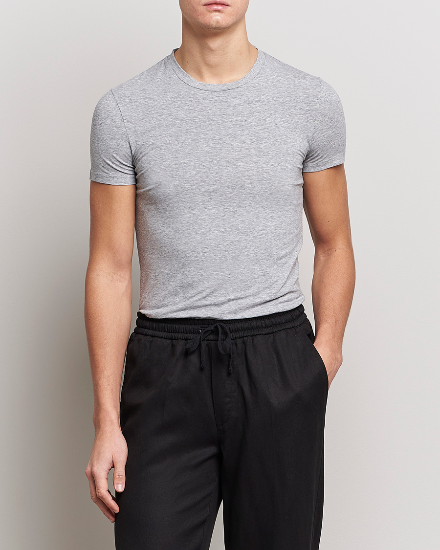 Mies | T-paidat | Zegna | Cotton Stretch Crew Neck T-Shirt Grey Heather