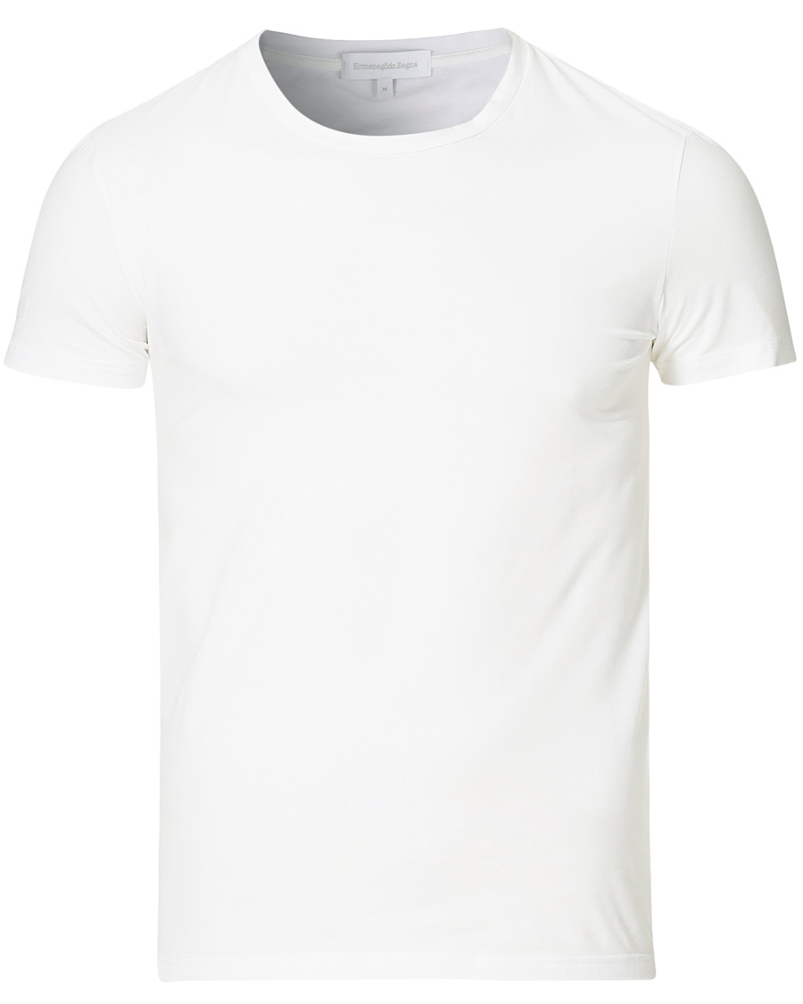Mies | T-paidat | Zegna | Cotton Stretch Crew Neck T-Shirt White