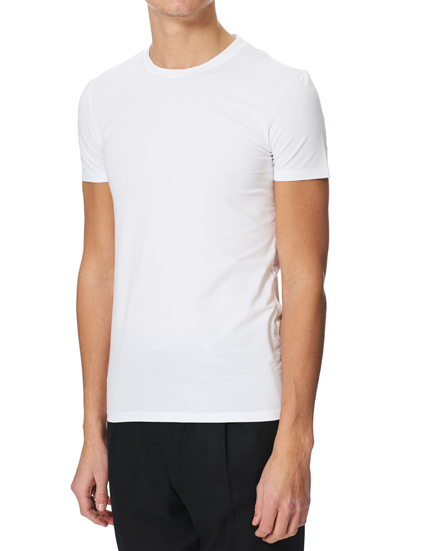 Mies |  | Zegna | Cotton Stretch Crew Neck T-Shirt White