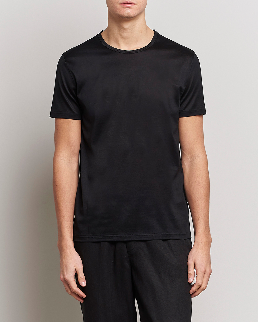 Mies | T-paidat | Zegna | Filoscozia Fine Cotton Crew Neck T-Shirt Black