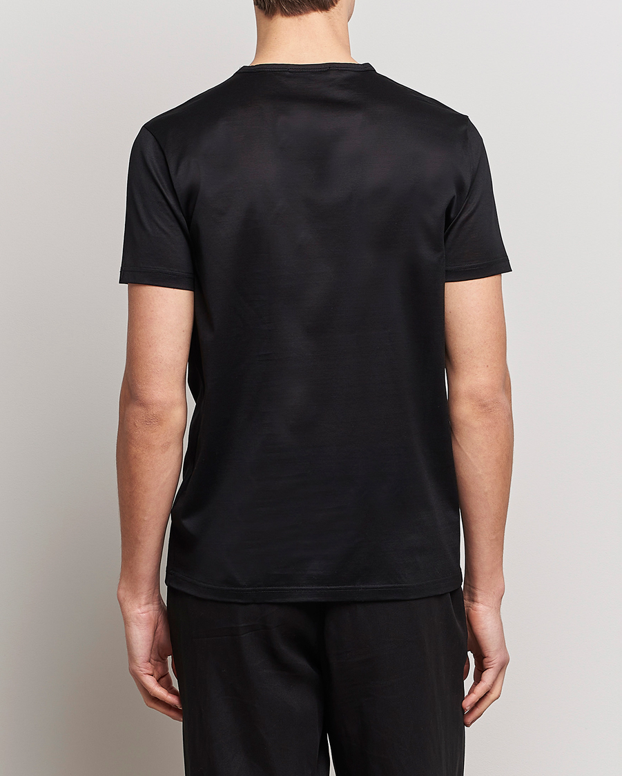 Mies |  | Zegna | Filoscozia Fine Cotton Crew Neck T-Shirt Black