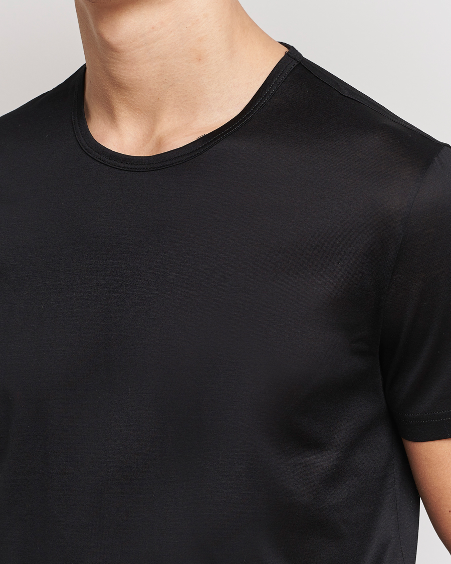 Mies | T-paidat | Zegna | Filoscozia Fine Cotton Crew Neck T-Shirt Black