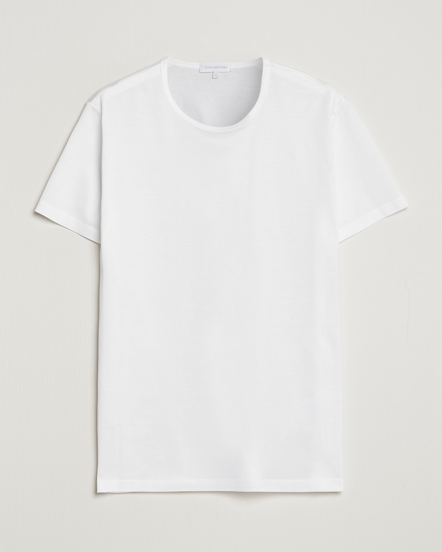 Mies | T-paidat | Zegna | Filoscozia Fine Cotton Crew Neck T-Shirt White