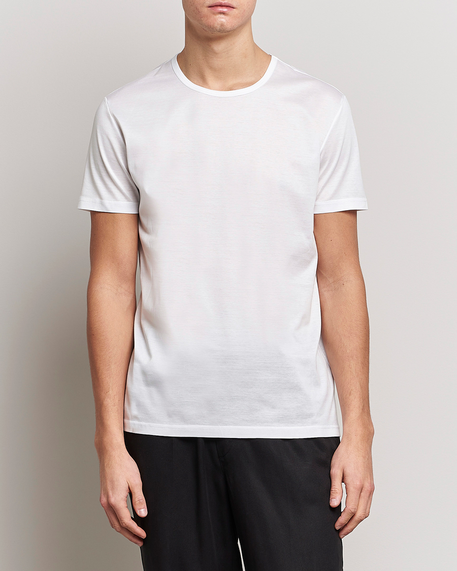 Mies | T-paidat | Zegna | Filoscozia Fine Cotton Crew Neck T-Shirt White